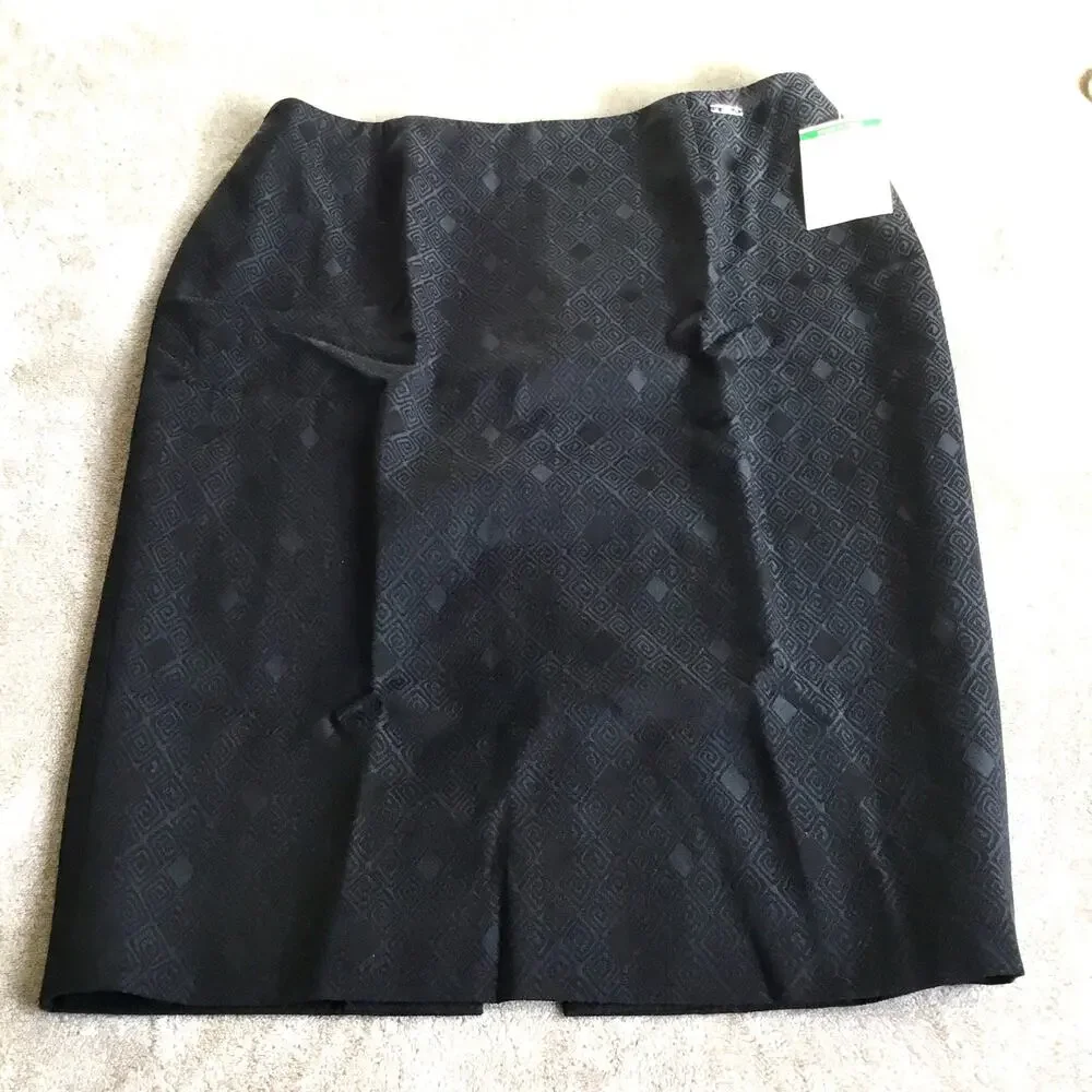 Vintage VERSACE CLASSIC Career Pencil Skirt Black Sz 42 Us sz 6